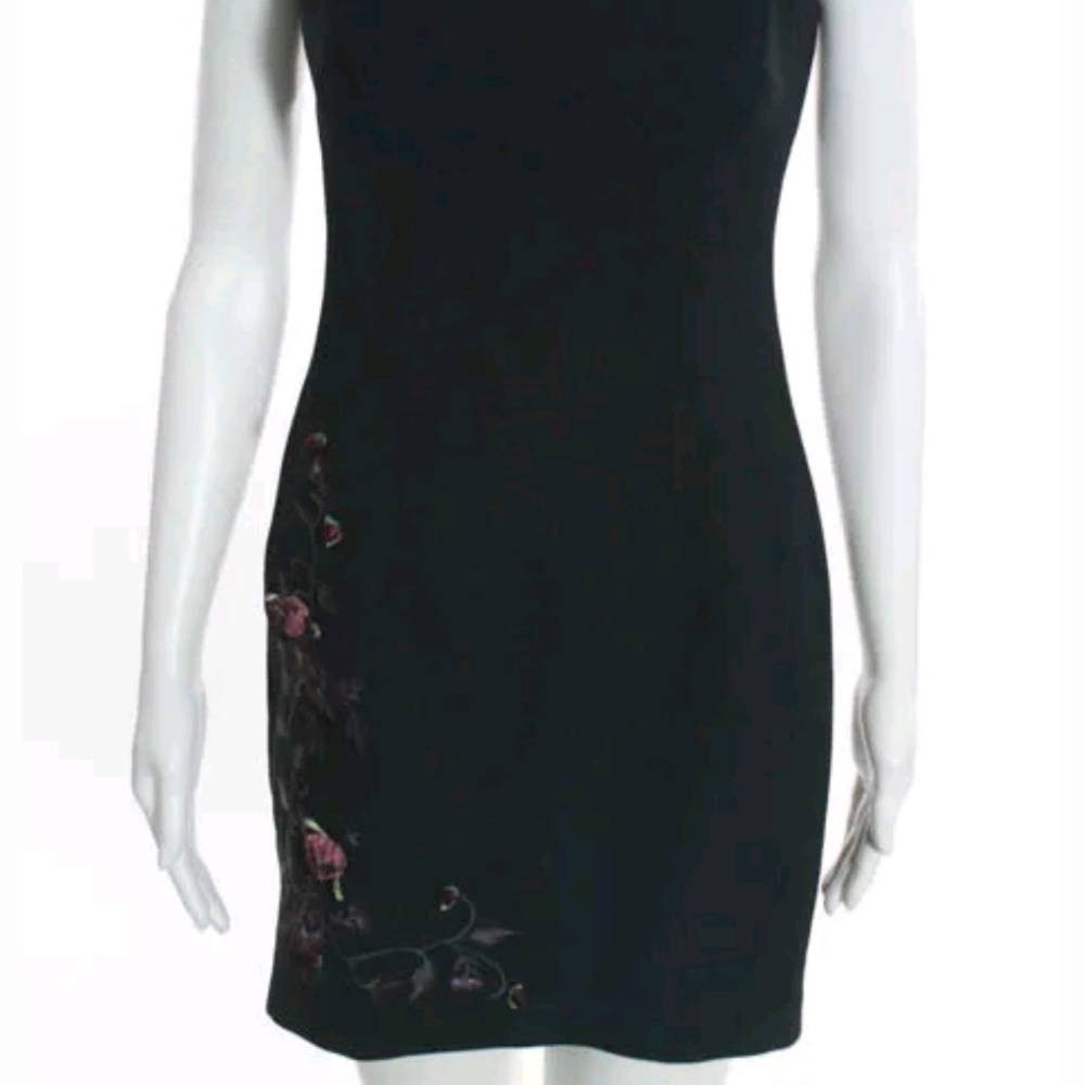 Laundry black sleeveless flower applique dress 2 - Picture 7 of 7